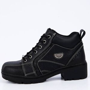 Milwaukee Motorcycle Black Leather Lace Up Biker Boots